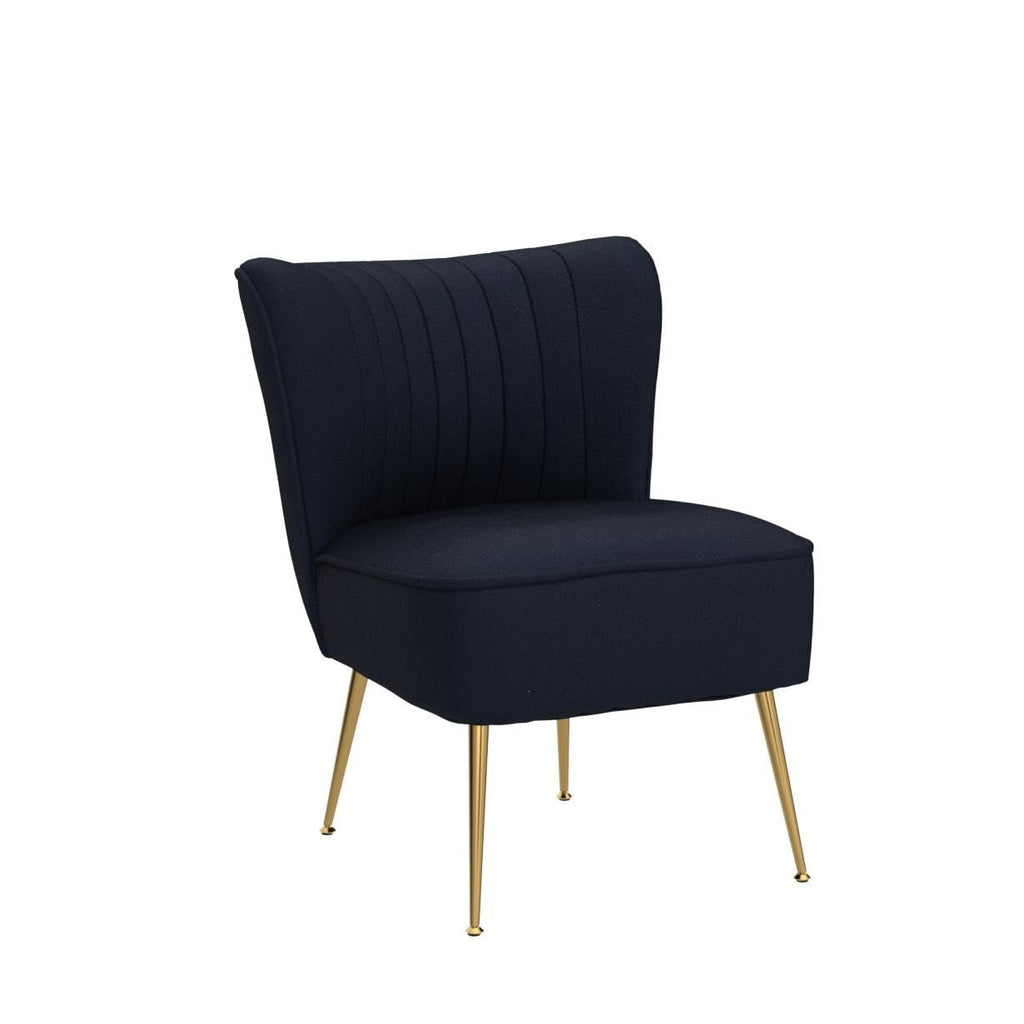 Modern Accent Chair Set of 2 Velvet Slipper Chair with Gold Legs Wingback Side Chair Bedroom Entryway Small Corner