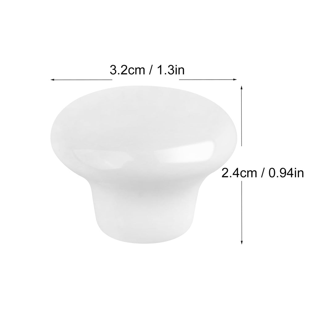 40 Packs White Ceramic Cabinet Knobs, Glossy Ceramic Knobs, Handles Drawer Cupboard Cabinet Knobs Office Bathroom