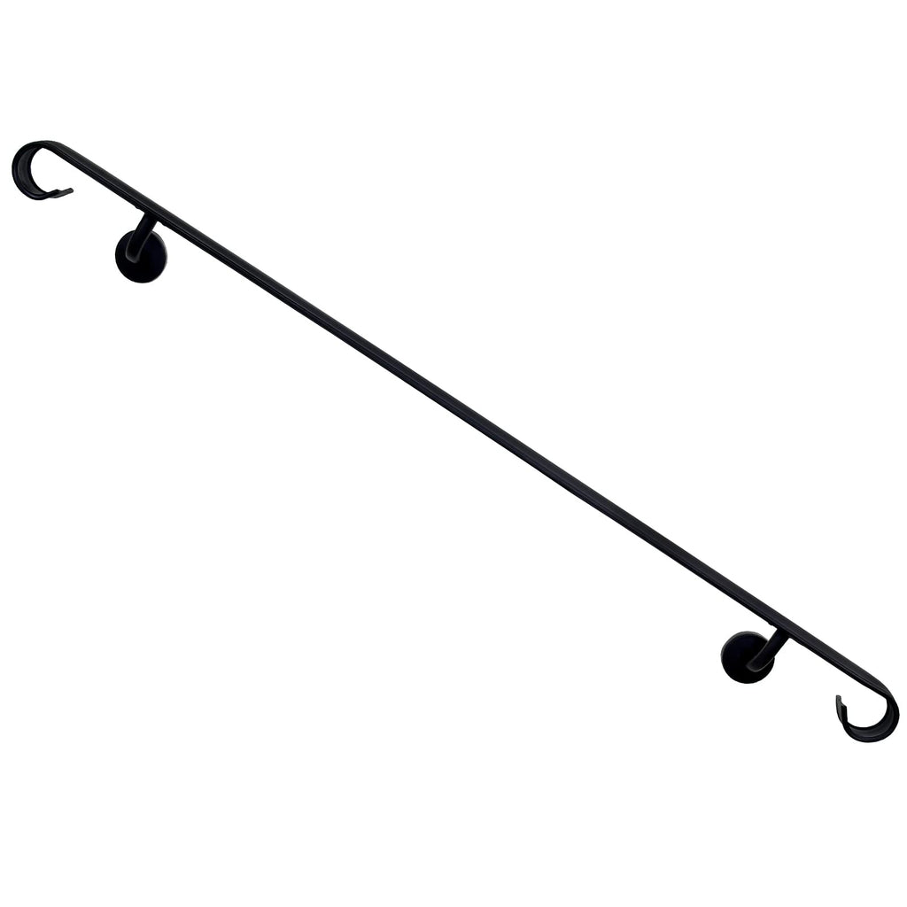 Wall Handrail Wrought Iron, Stair Handrail Safety Non-Slip and Rust Resistant, Wall Mount Handrail Fits 4-5 Steps for