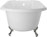 Heritage 54 Inch Cast Iron Clawfoot Tub and Shower Package - White/Chrome Feet & Fixtures