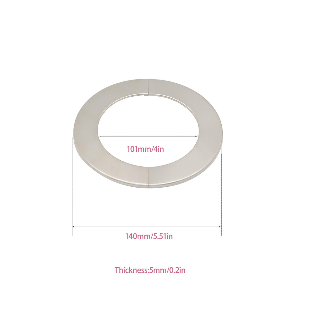 Wall Split Flange, Stainless Steel Round Escutcheon Plate for 4"/101mm Diameter Pipe, Pack of 3 (101mm/4.00'')