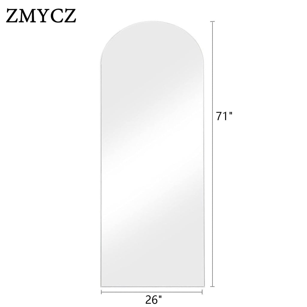 Full Length Mirror, 71"x26" Arched Body Mirror Full Length (White)