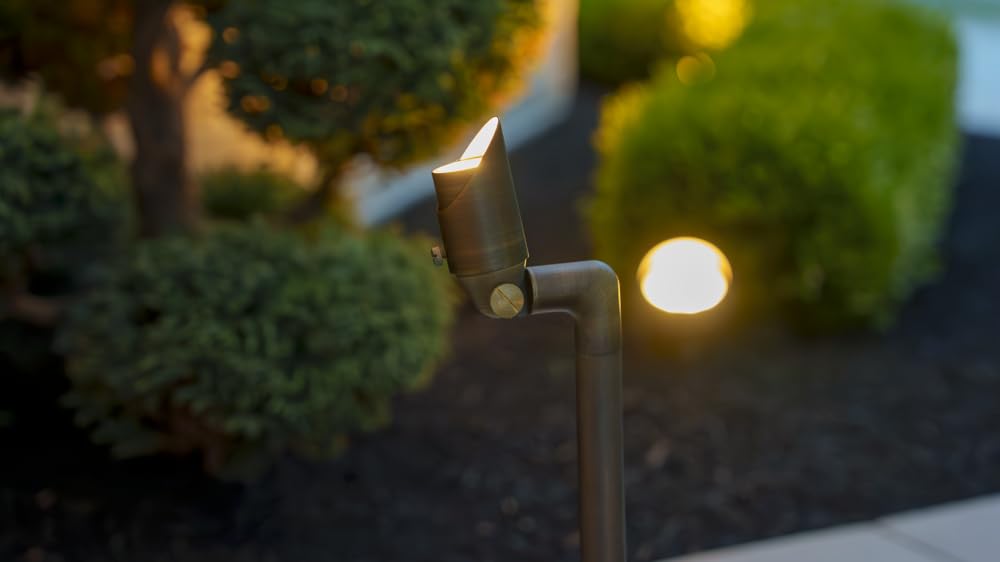 Innovator 12V Cast Brass Adjustable Path Light & 2W 2700K LED Bulb