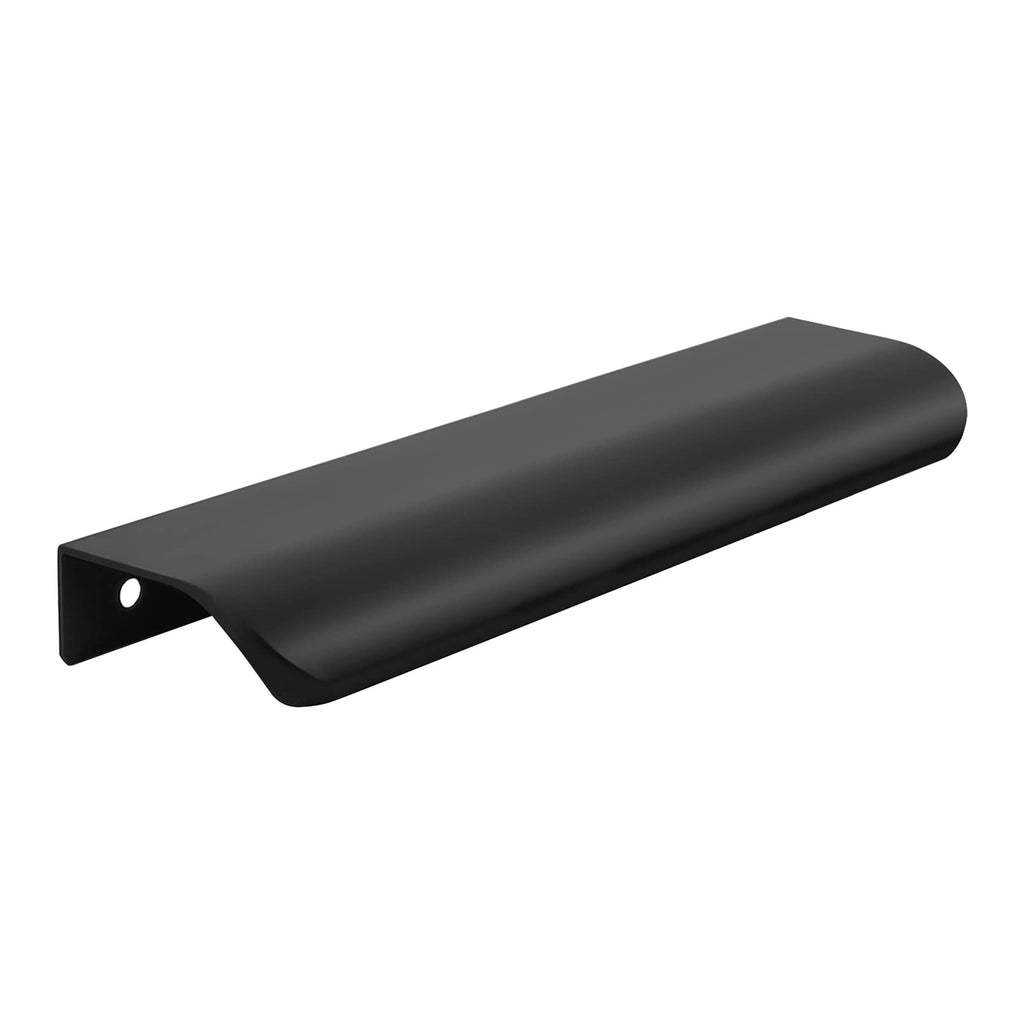 Black Cabinet Handles, Finger Pulls for Cabinet Edge Pulls 5 Inch 10 Pack | Tab Drawer Handles, Aluminum Alloy Flat