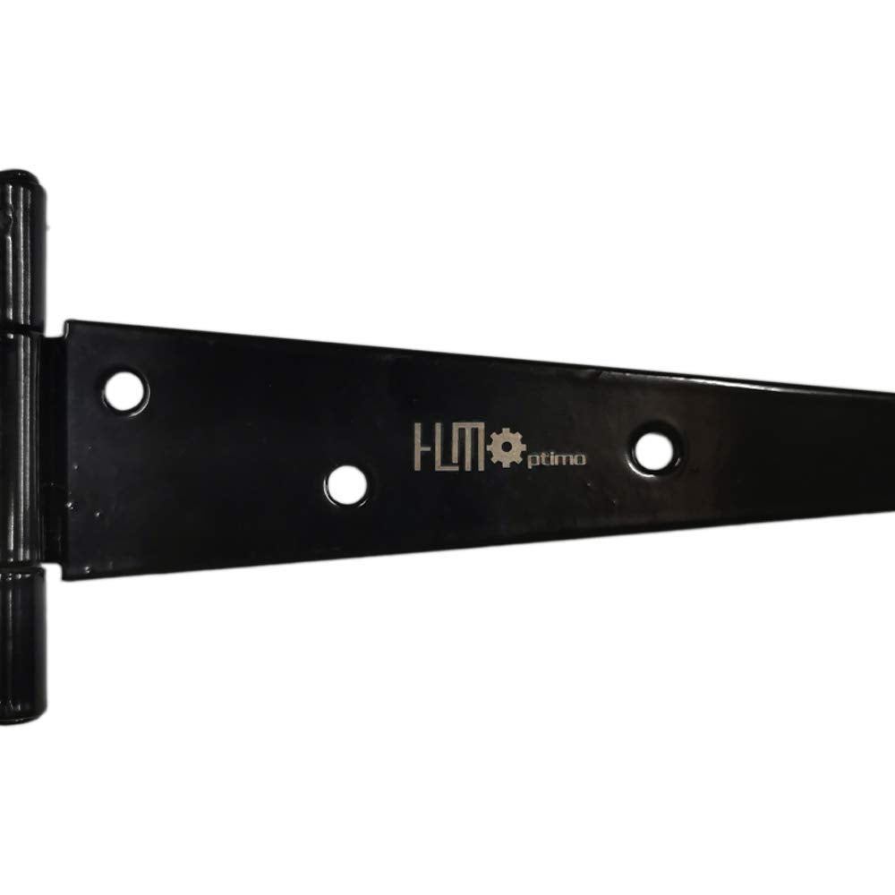 Heavy Duty T Hinge, Strap Hinge, Black, Powder Coated, Steel, 8 inch, 4 pcs