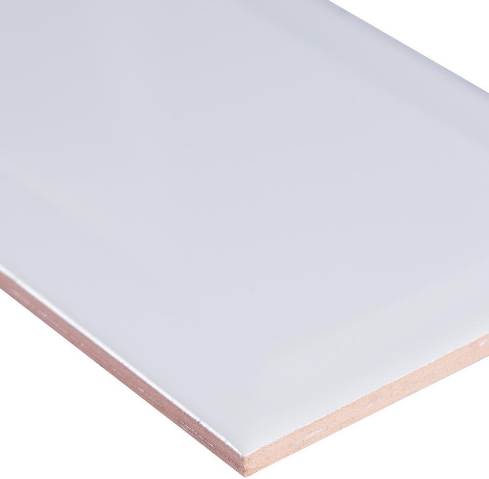 4x10 White Beveled Matte Ceramic Subway Wall Tile - Box of 35 (11 Sq Ft) Backsplash, Bathroom & Decorative Accent