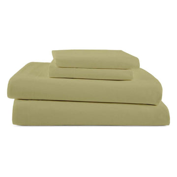 Three Quarter Sheets (48 x 80) - Sage Solid, 4 Piece Camper Sheet Set, 100% Egyption Cotton, 8 Inch Deep Pocket