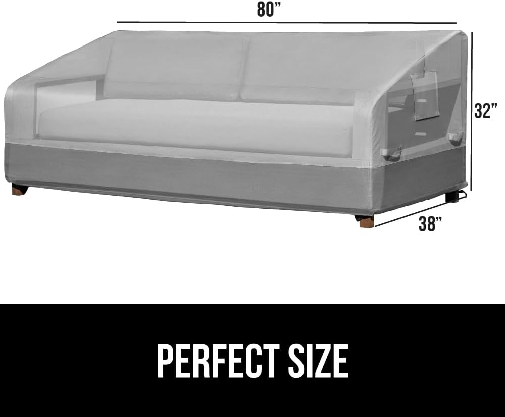 Waterproof Large Outdoor Patio Sofa Cover, 3 Seater 80 Inch, Heavy Duty 600D Furniture Covers Sets for Winter, Keep
