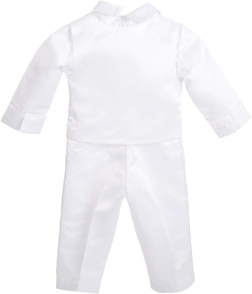Baby Boys Christening Suit White Baptism Outfits with Bonnet