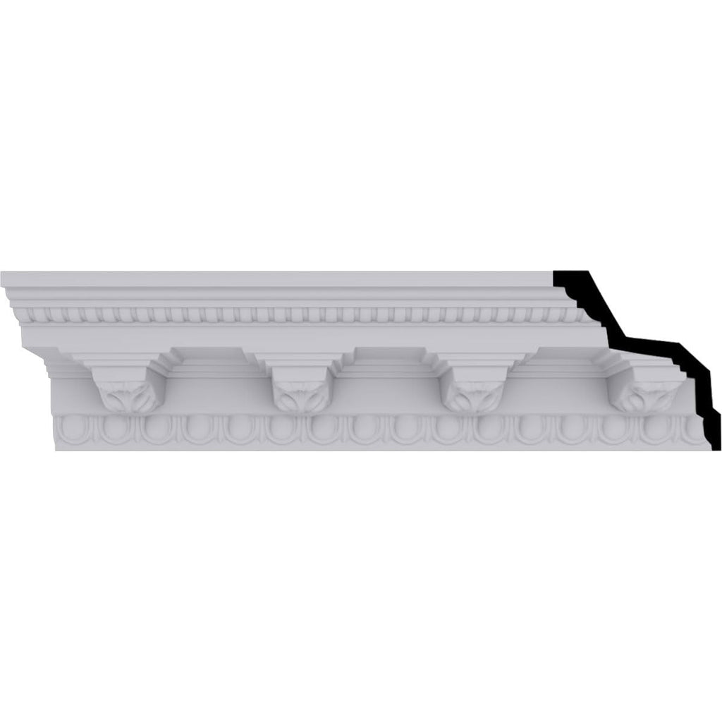 Attica Crown Moulding, 3 7/8"H x 3 5/8"P x 5 3/8"F x 94 1/2"L, Factory Primed (2-Pack)