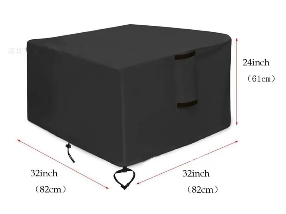 Pit Cover Square for Fire Pit 28-32 Inch, Waterproof Outdoor Square Fire Pit Cover, Full Coverage Patio Firepit Covers