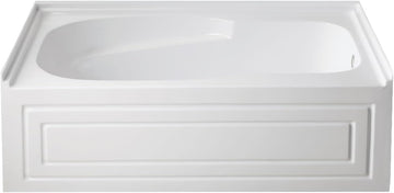 VTAM6031R21B 60-Inch Anti-Skid Acrylic 3-Wall Alcove Tub with Right Hand Drain Hole, White