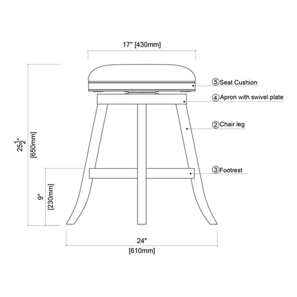 Inspired Bertoia Style Fenton Swivel Backless Counter Stool - Driftwood Wire-Brush