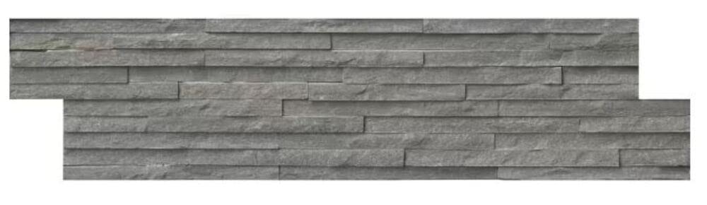 Charcoal Grey Marble 6 in. x 24 in. Stacked Natural Stone Ledger Wall Panel Split Face Finish for Backsplash, Accent