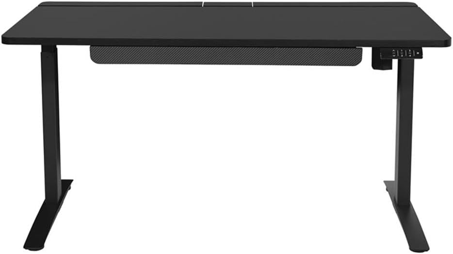 Electric Height-Adjustable Gaming Desk, 60" W x 28" D, Steel Frame, Gray Carbon Fiber Finish, RGB LED Lights