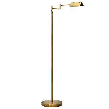 Brook Adjustable Dimmable LED Pharmacy Floor Lamp, Antique Brass