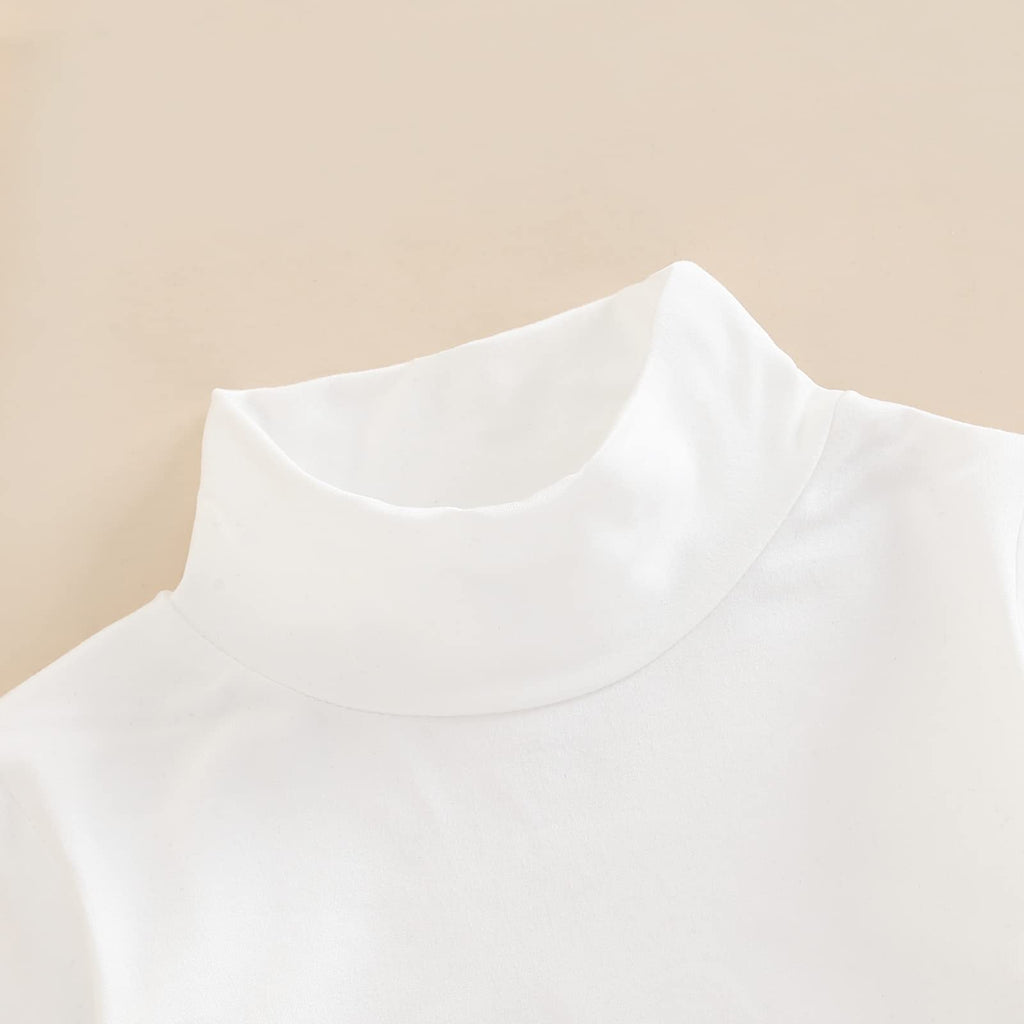Unisex Baby Long Sleeve Bodysuit Turtleneck Solid Color Basic Bodysuit Shirt Newborn Essentials Clothes Boys Girls