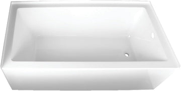 VTAP663222R 66-Inch Acrylic 3-Wall Alcove Tub with Right Hand Drain, White