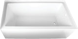 VTAP663222R 66-Inch Acrylic 3-Wall Alcove Tub with Right Hand Drain, White