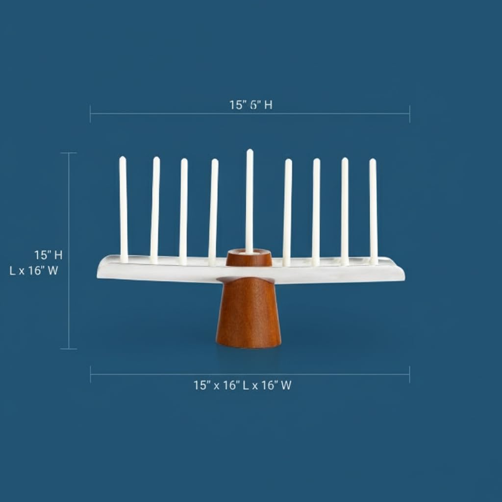 Classic | Hanukkah and Candle Holder | Decorative for Chanukah | Made of Acacia Wood and Silver Plate | 14-Inch