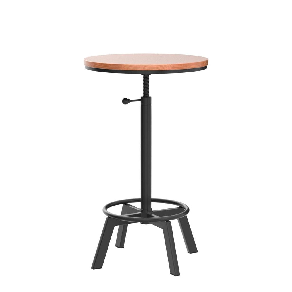 Farmhouse Bar Table 30-35.4inch Height Adjustable Rustic Bistro Pub Table Coffee House Vintage Cocktail Table Swivel