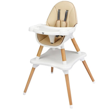 Baby High Chair Infant Convertible Chair 5 Point Seat Belt Khaki