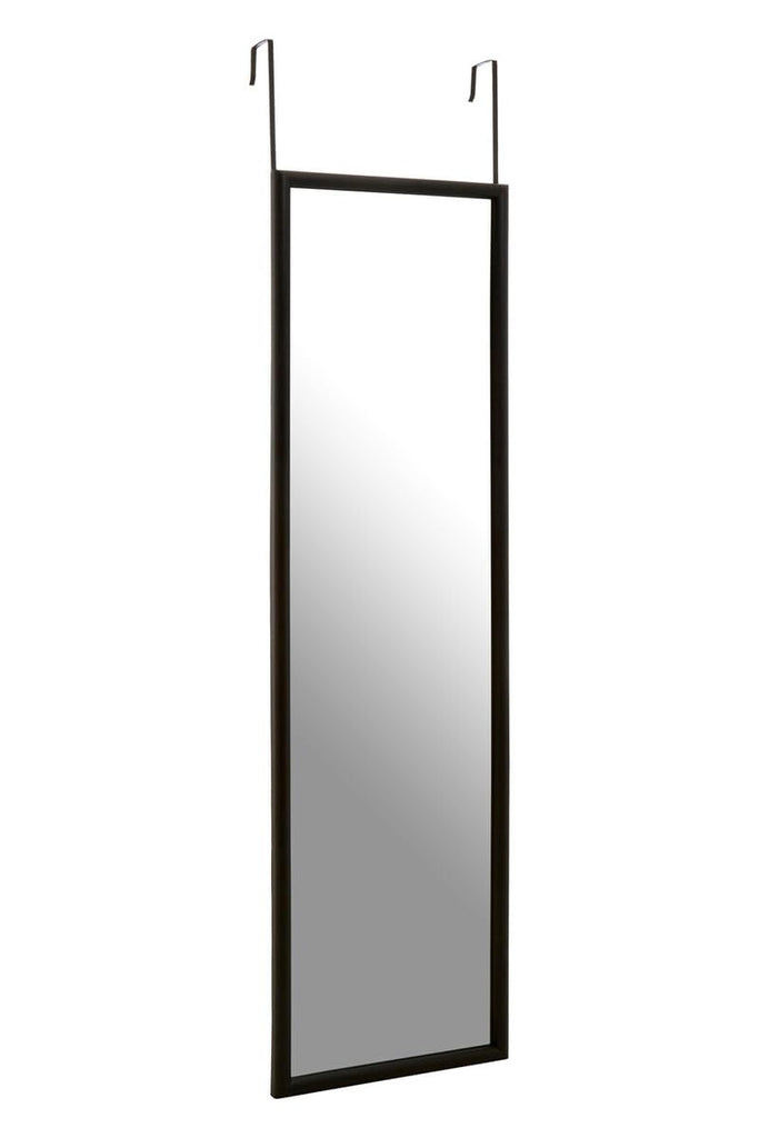 Over Door Grey Plastic Frame Mirror Space-Saving Design, Durable and Slim, Easy to Install, Minimalist Style, 34 x
