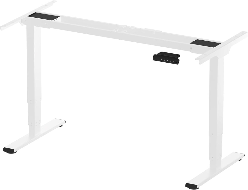 E6 Dual Motor Standing Desk Frame 3 Stages Electric Height Adjustable Stand Up Desk Frame Only (White)