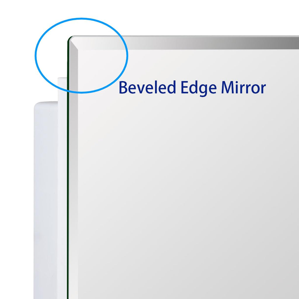 Bathroom Medicine Cabinet with Beveled Edge Mirrored Door 16 x 36 inch, Recessed or Surface Mount, with Adjustable