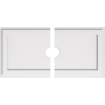 03000 Rectangle Architectural Grade PVC Contemporary, Two Piece Urethane Ceiling Medallions 30"W x 15"H x
