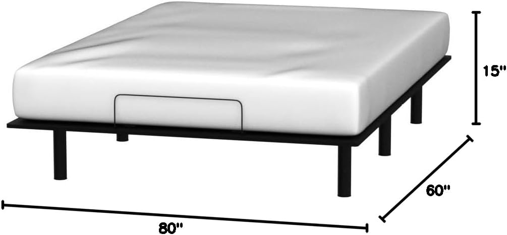 Sven and Son Essential Adjustable Bed Base (Frame Only), Easy Assembly, Head and Foot Lift, Memory Positions, Zero