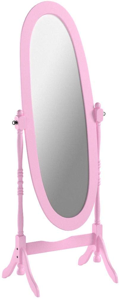 Queen Anna Style Floor Cheval Mirror, Pink