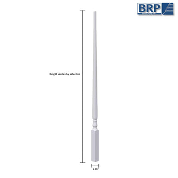 Wooden 1.25" Colonial Style Tapered Stair Baluster Primed (10, Poplar, 42")