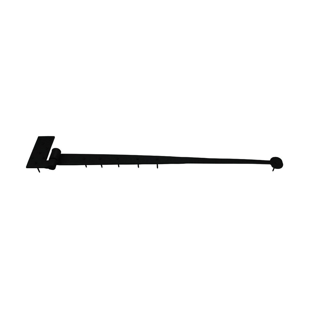 Lift Off Pintle Strap Hinge 24 in. Black Wrought Iron Rustic Reversible Pintle Bean Strap Gate and Door Hinges with