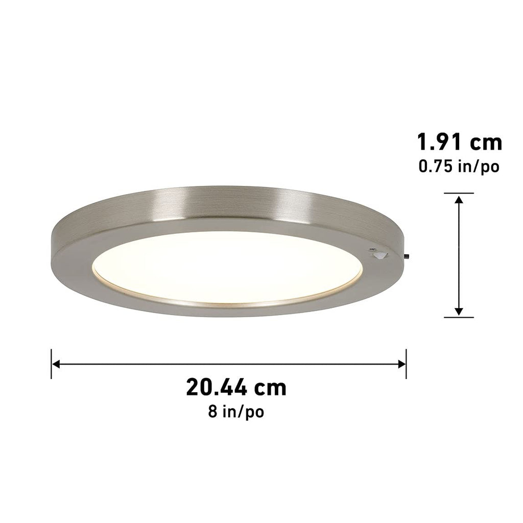 Lumo 2 Pack 8" LED Closet Light with Motion Sensor, Brushed Nickel, Use in Wardrobe, Walk-in, Under Cabinet, Garage