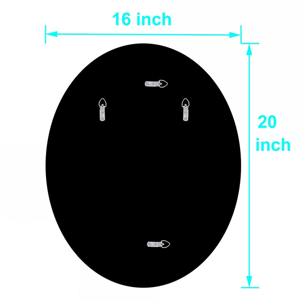 Crystal Crushed Diamond Oval Shaped Glam Bling Silver Mirror for Wall Decoration 16x20x0.9 inch Wall Hang Frameless
