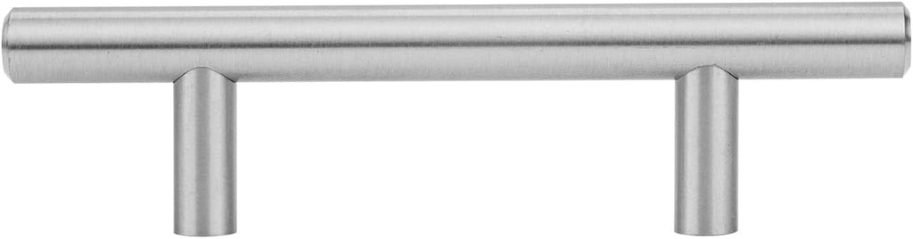 Euro Bar Cabinet Handles, Drawer Pulls, Kitchen Cabinet Hardware, 5.38-inch Length, 3-inch Hole Center, 1/2-inch