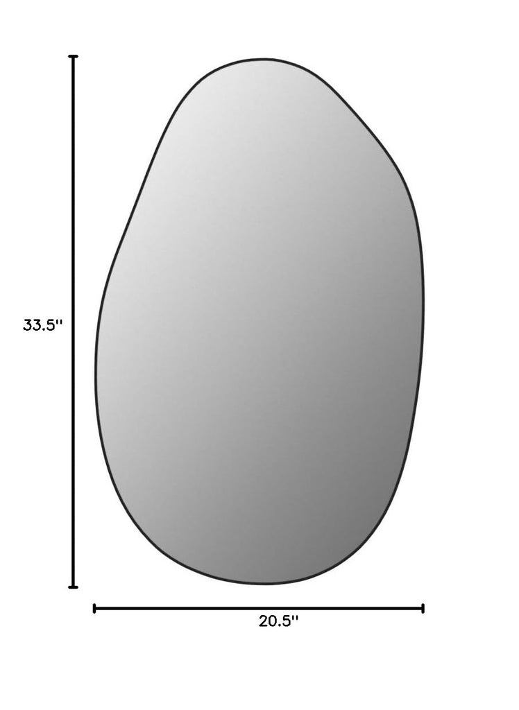 20.5"x33.5" Black Asymmetrical Mirror Irregular Wall Mirror