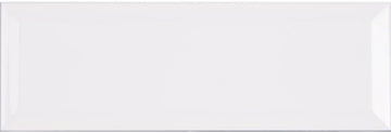 4x10 White Beveled Matte Ceramic Subway Wall Tile - Box of 35 (11 Sq Ft) Backsplash, Bathroom & Decorative Accent