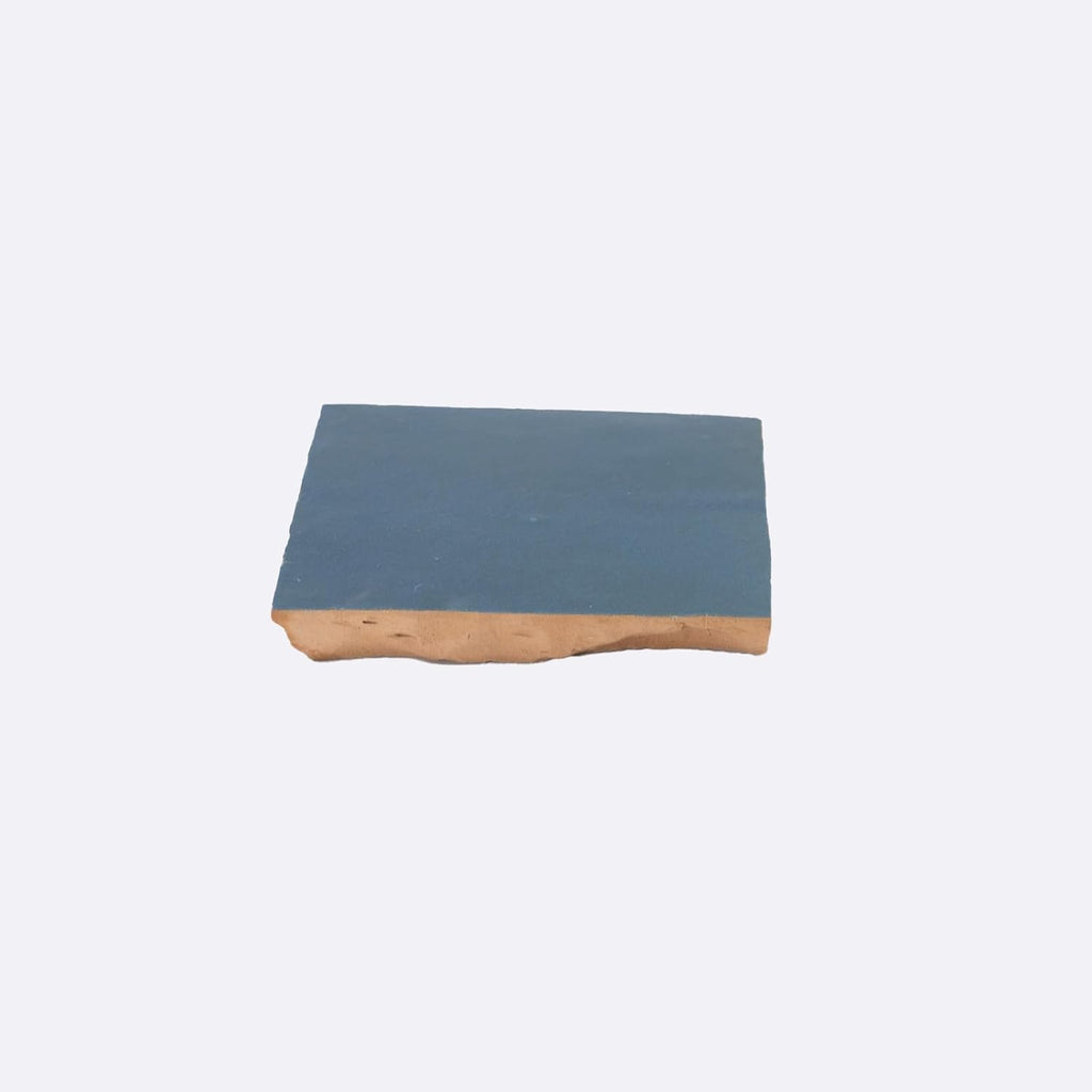Zellige Mosaic Tile, 4x4in. Floor & Wall in Deep Blue | Clay