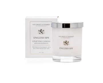 English Spa Luxury Candle (8oz), Sea Grass, Lemon, and Lily - USA Poured, Coconut Oil and Soy Wax Blend, Cotton Wick