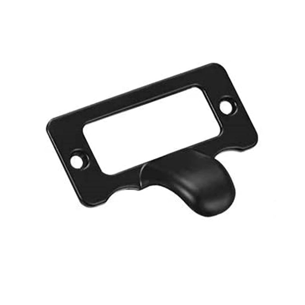 Label Holder Pull Handles, Vintage Zinc Alloy Label Frame Drawer Knobs for Cabinet Cupboard, Black 48x38mm Pack of 10