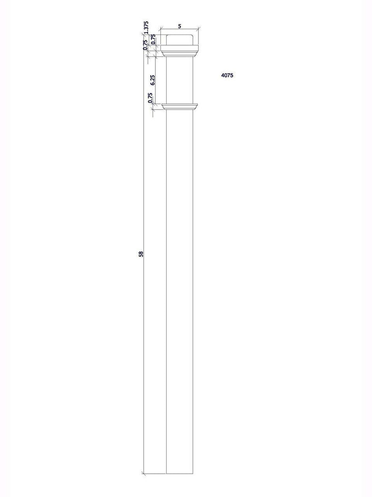 SP-4075S Solid Red Oak Plain Box Newel Post