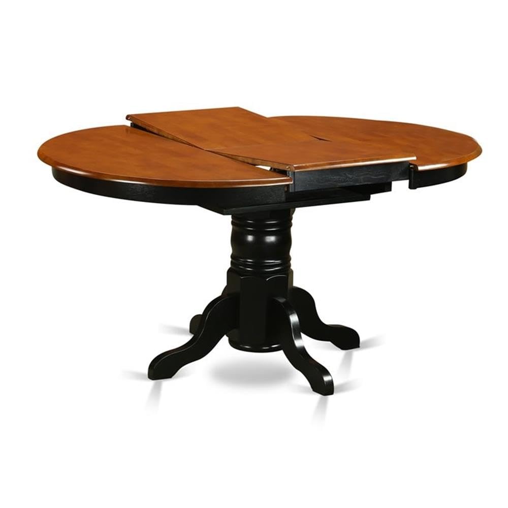 West Furniture KET-BLK-TP Kenley Modern Kitchen Table - an Oval Dining Table Top with Butterfly Leaf & Pedestal Base