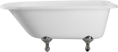 Heritage 54 Inch Cast Iron Clawfoot Tub and Shower Package - White/Chrome Feet & Fixtures