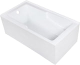 VTAM6032L22S 60-Inch Acrylic 2-Wall Corner Alcove Tub with Corner Apron, Left Hand Drain Hole, White