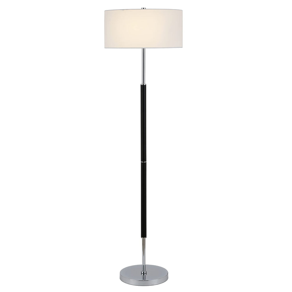 61" Modern 2-Light Floor Lamp, Flat Black