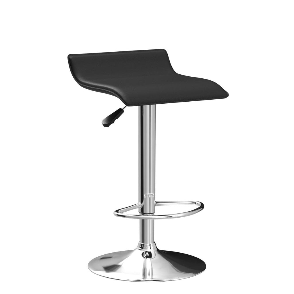 Contemporary Chrome Air Lift Adjustable Swivel Barstool, Set of 4(Black)