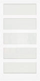 Sliding Pocket Door 32" x 80" - 5 Lites Tempered Frosted Glass Panels, Interior & Closet Single Door