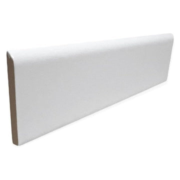 White Glossy 2x8 Ceramic Bullnose Subway Wall Trim Tile for Edge Finishing Kitchen Backsplash and Shower Walls (Box